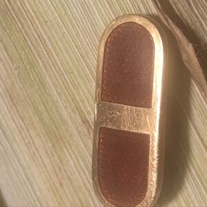 Gold and Brown Oval Brooch